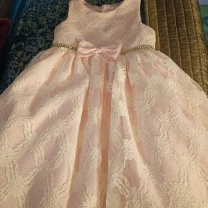 American Princess Pink Lace Dress with Bow